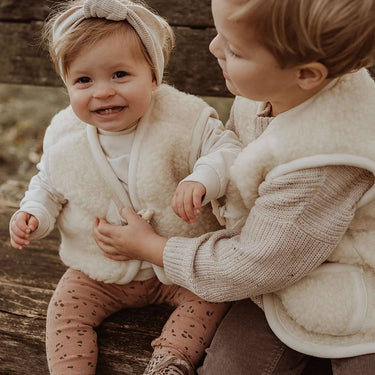 Wool Teddy Body Warmer - Flat White