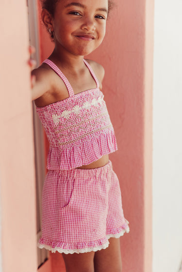 Louise Misha Vallaloid Shorts - Pink Fragola Vichy