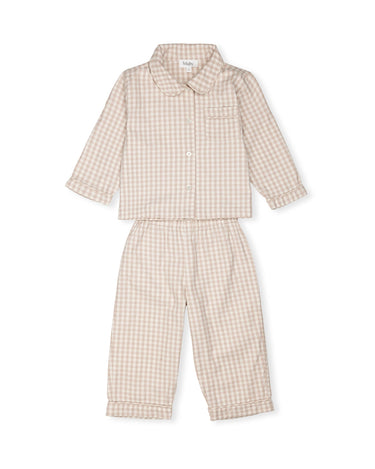 Classic Pyjamas - Beige Gingham - GEMINI ATELIER