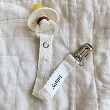 Lalaby Pacifier Clip - Broderie Anglaise