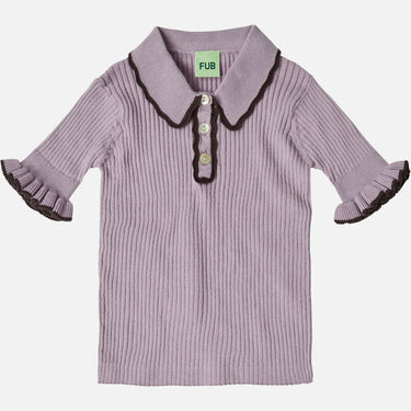 Knitted Rib Polo - Heather - GEMINI ATELIER