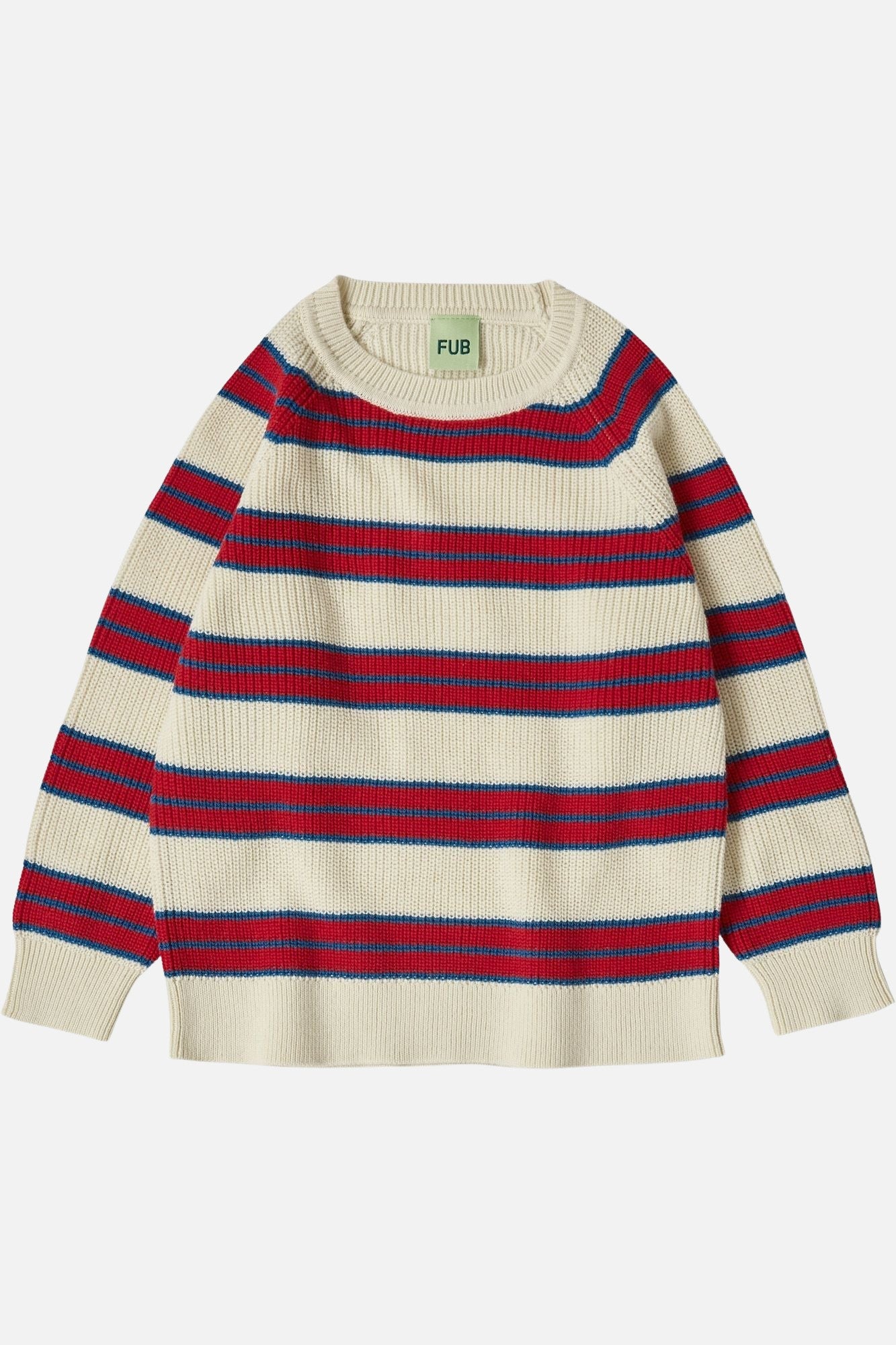Knitted Rib Sweater - Ecru/Azure - GEMINI ATELIER