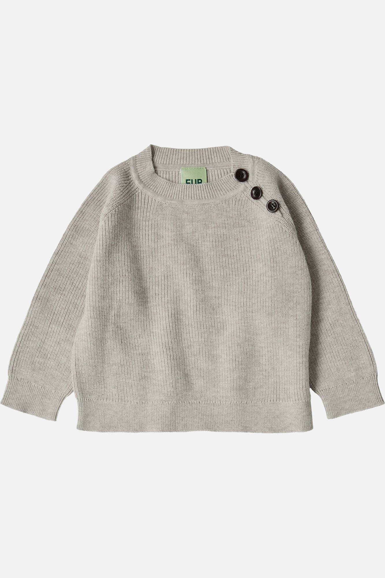 Baby Knitted Rib Sweater - Taupe Melange - GEMINI ATELIER