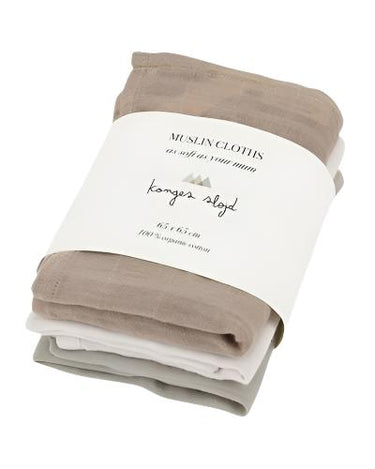 3-pack muslin cloths GOTS - Rose Dust - GEMINI ATELIER