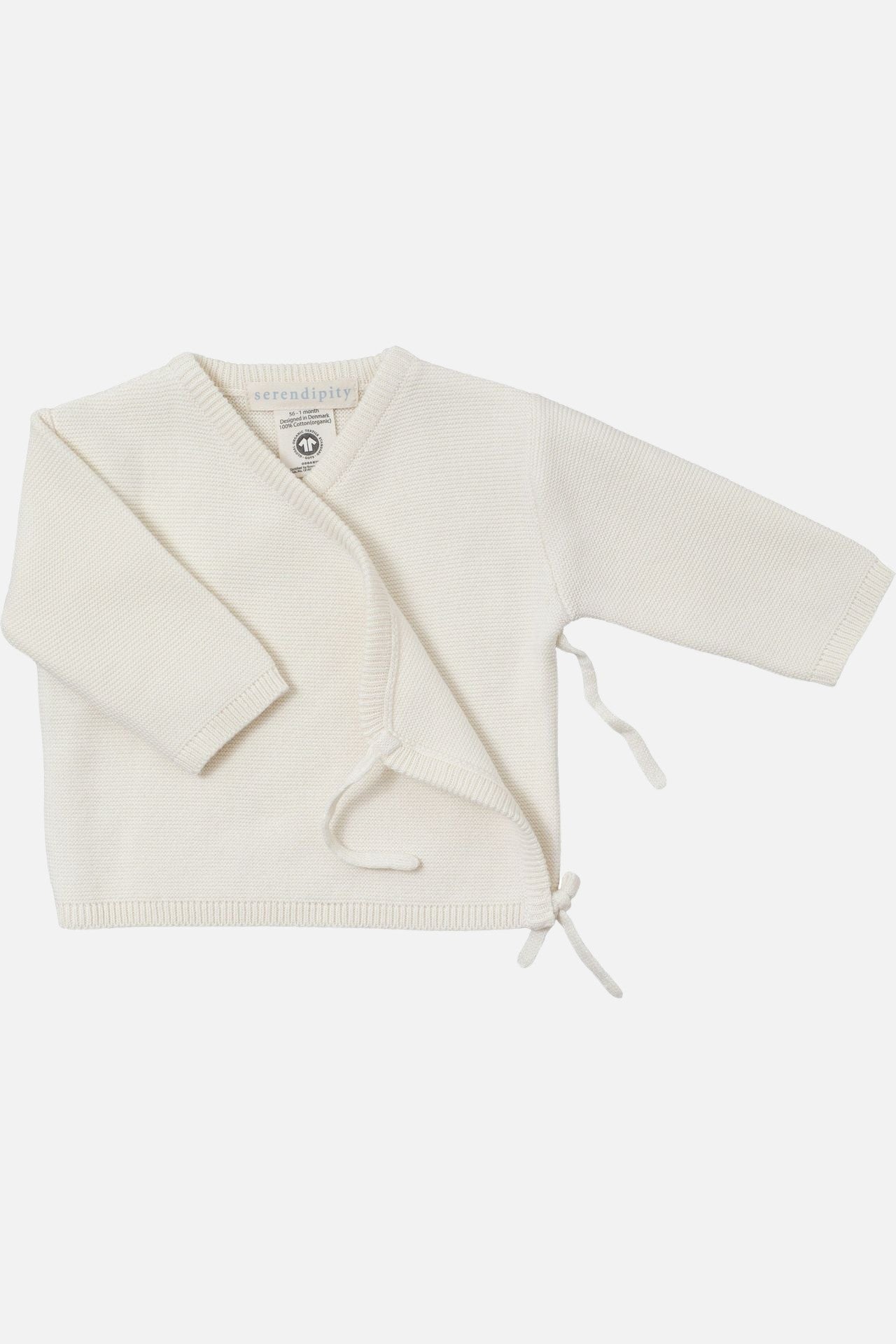 Newborn Knitted Wrap Jacket - Creme - GEMINI ATELIER