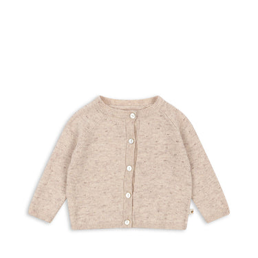 Konges Sløjd Mino Pointelle Cardigan - Off-White Melange